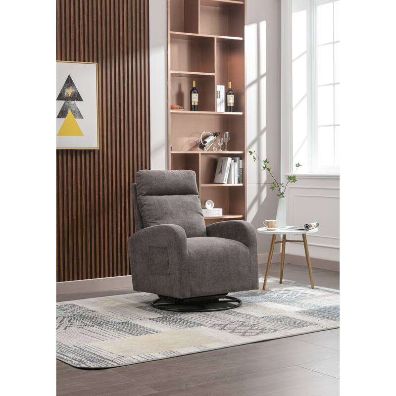 Rocking Chair, High Backrest Upholstered Swivel Gliders Rocking Armchair, Rocking Chair Nursery with Thick Padded Cushion