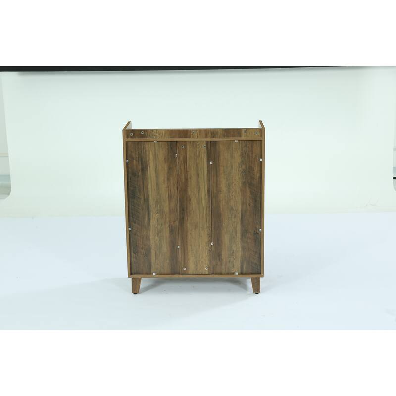 5-Tier Wooden Shoe Cabinet with Doors