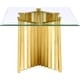 preview thumbnail 4 of 5, Modern Coffee Table Clear Tempered Glass Living Room Coffee Table with Geometric Base