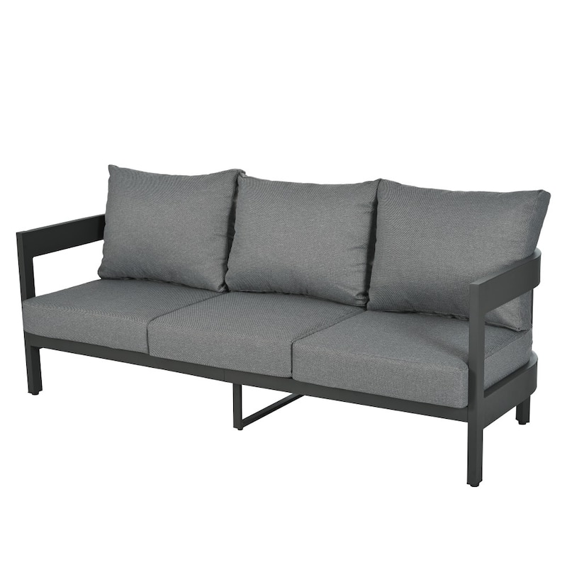 Modern High-quality Iron Outdoor Conversation Sofa Set with 4.73'' Thick Cushions