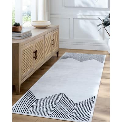Livabliss Scandinavian Lavable Geometric Washable Area Rug