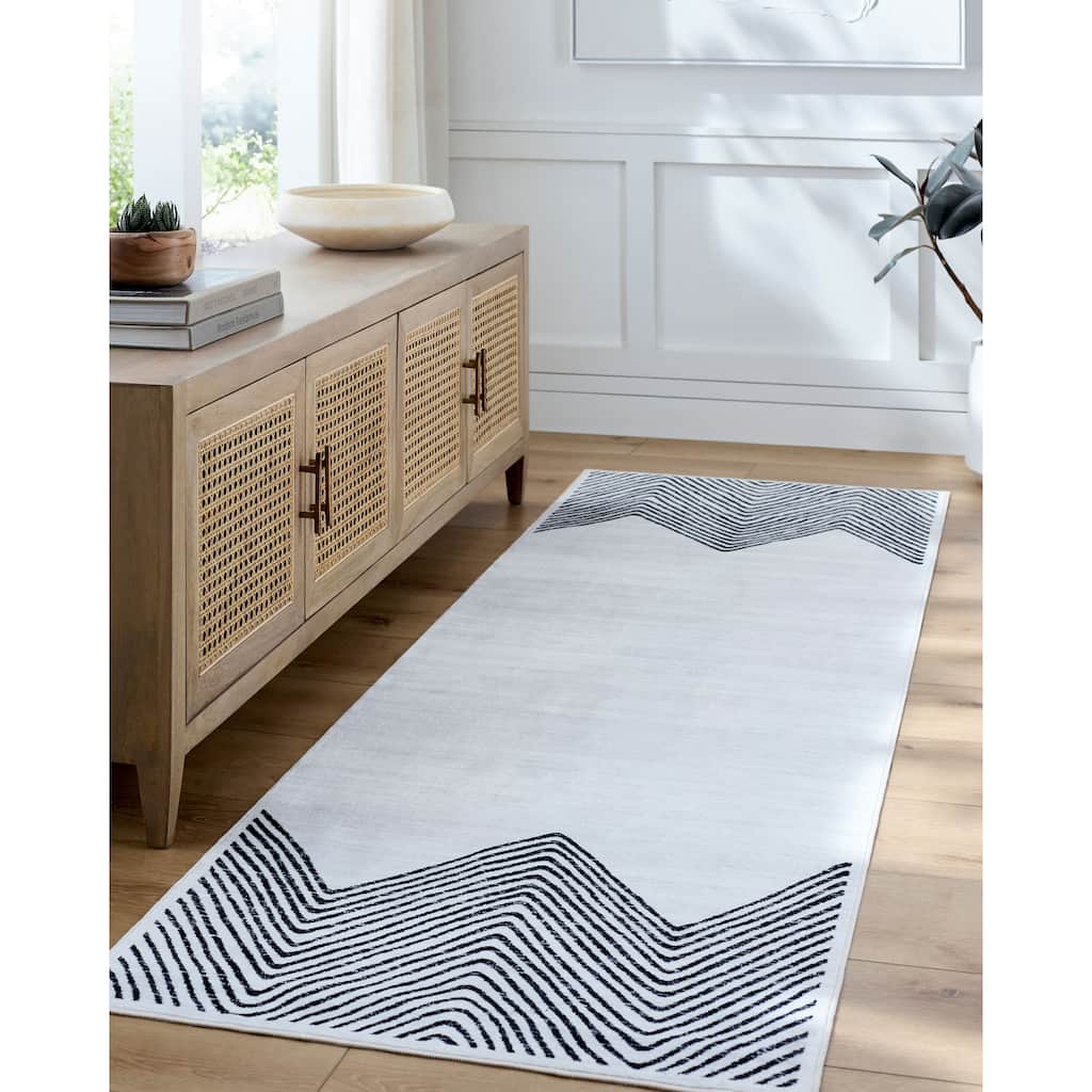 Livabliss Scandinavian Lavable Geometric Washable Area Rug