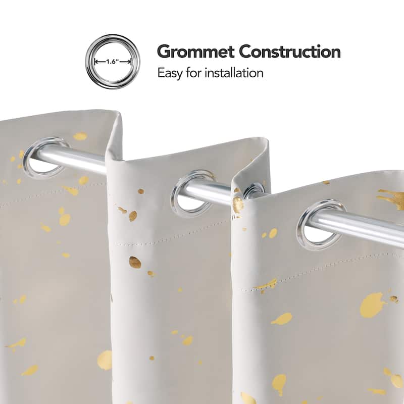 Deconovo Gold Spot Curtain Panel Pair (2 Panel)