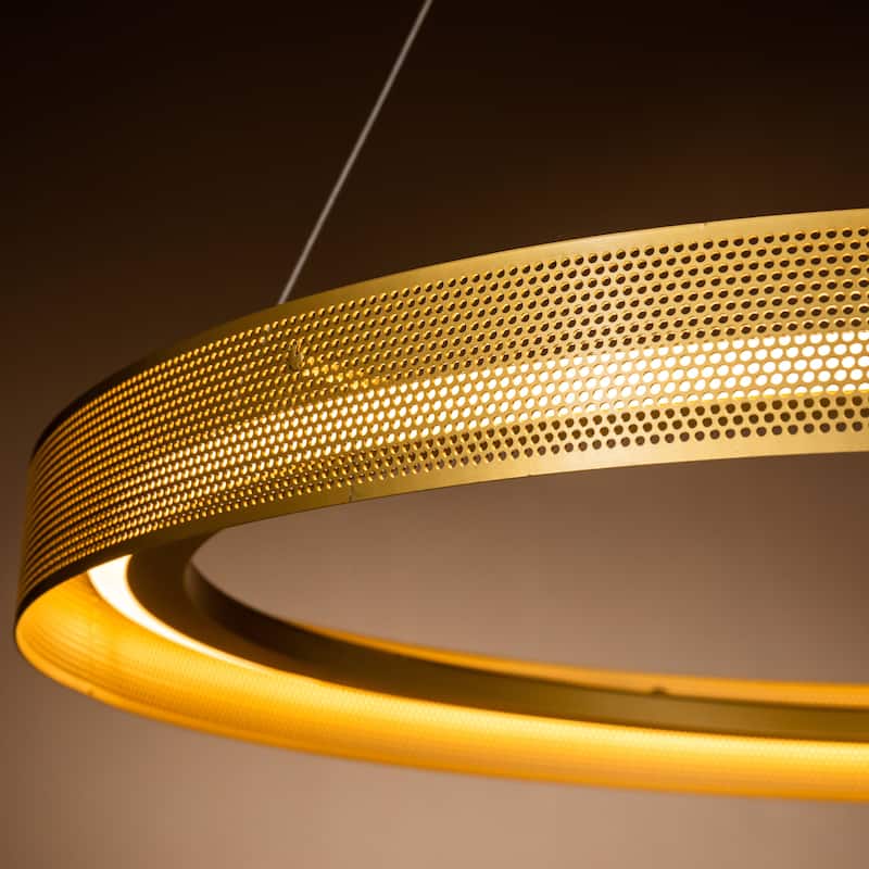 Modern And Contemporary 25'' Single Light Antique Gold Wagon Wheel LED Chandelier - W 26"