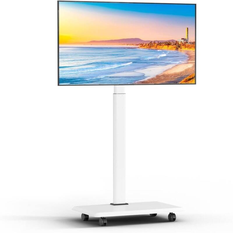 Mobile TV Cart Rolling TV Stand - White