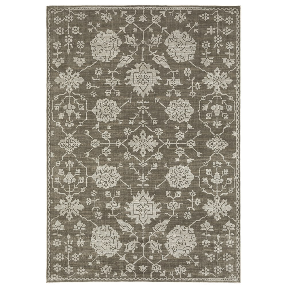 Style Haven Ingram Two-Tone Oriental Grey/ Light Grey Area Rug