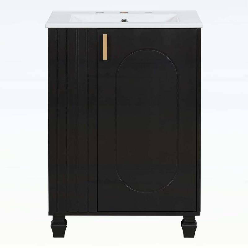 Bathroom Vanity with Sink, Cabinet Door Shelf,Side Open Storage,Wood Frame,Soft Closing Door