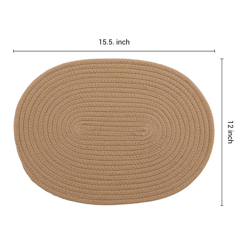 Farmhouse Placemats, 4Pcs Cotton Rope Placemats for Dining Table Decor - 15.5*12in - Brown