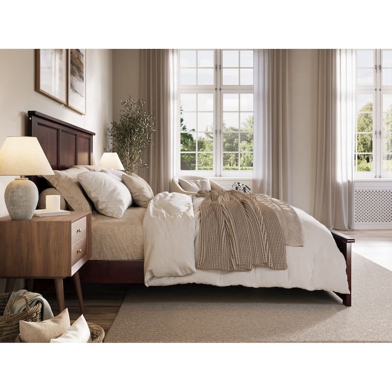 Charlotte Solid Wood Low Profile Platform Bed with Matching Footboard