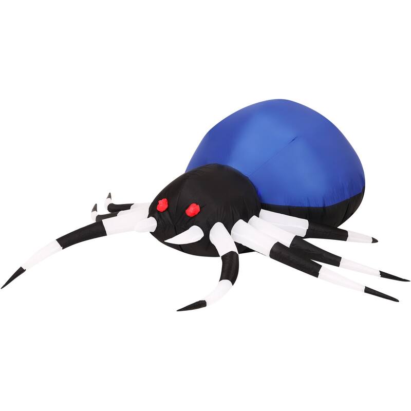 Haunted Hill Farm 6-Ft. Wide Prelit Inflatable Spider with Disco Lights
