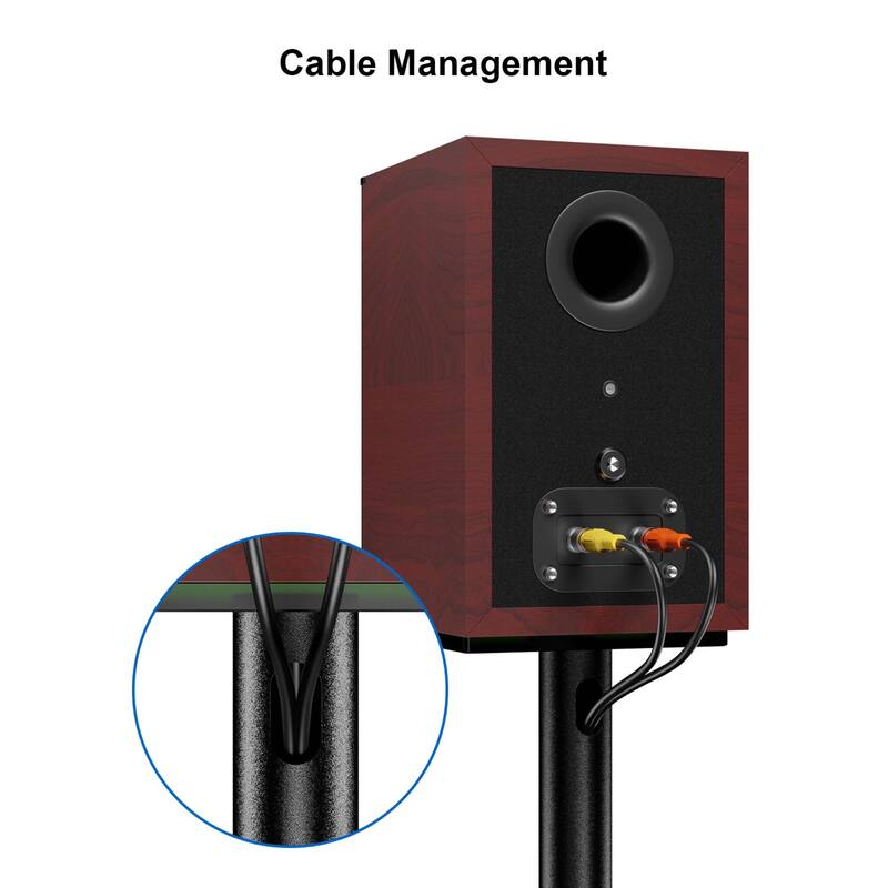 ErgoAV 1-Pair Fixed Height Bookshelf Speaker Stands 28"
