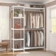 preview thumbnail 51 of 65, Bamboo Closet System Clothes Rack, Large Freestanding Garment Rack Clothing Rack for Hanging Clothes