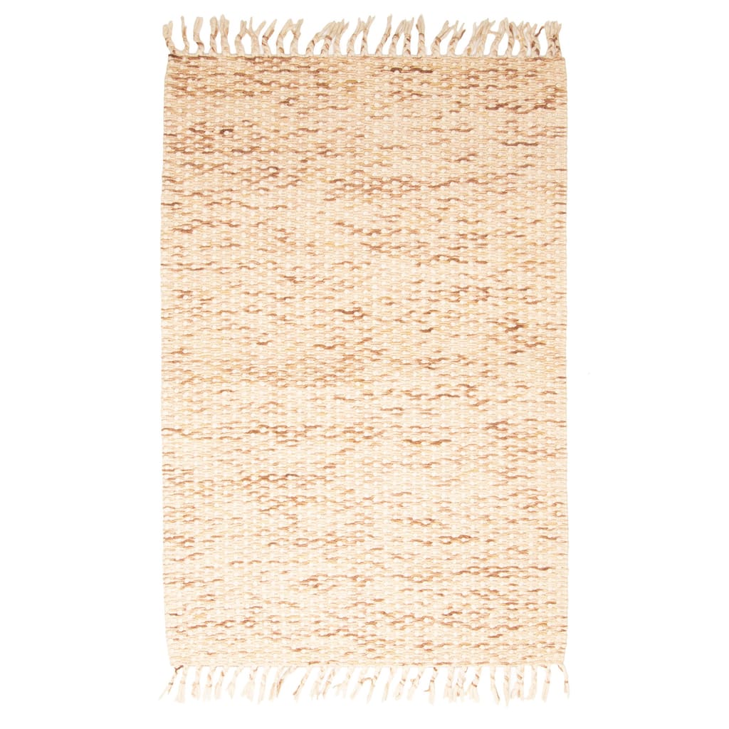ECARPETGALLERY Braid weave Sienna Beige Wool Rug - 5'1 x 7'10