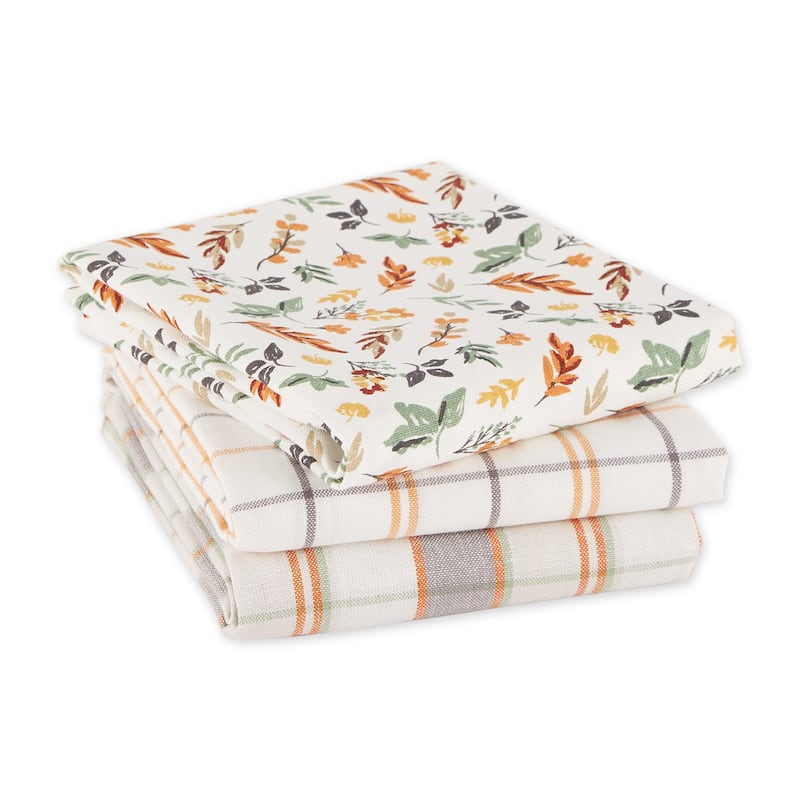 Autumn Pumpkins Printed Dishtowel (Set of 2)