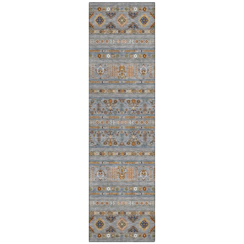 Machine Washable Indoor/ Outdoor Boho Moroccan Chantille Rug