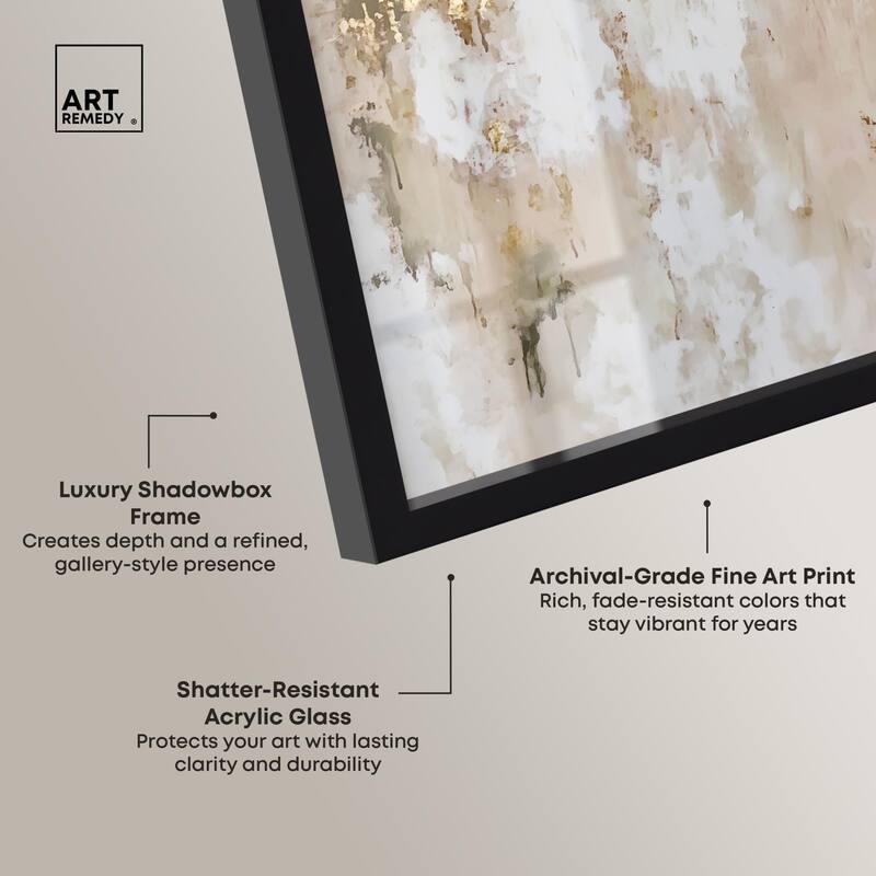 Golden Glimmer Gesture II Shadowbox by Art Remedy