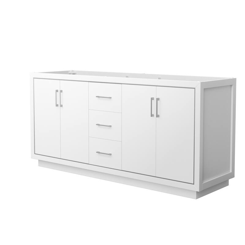 Wyndham Collection WCF1111-72D-CX-MXX Icon 71" Double Free Standing - White / Brushed Nickel Hardware