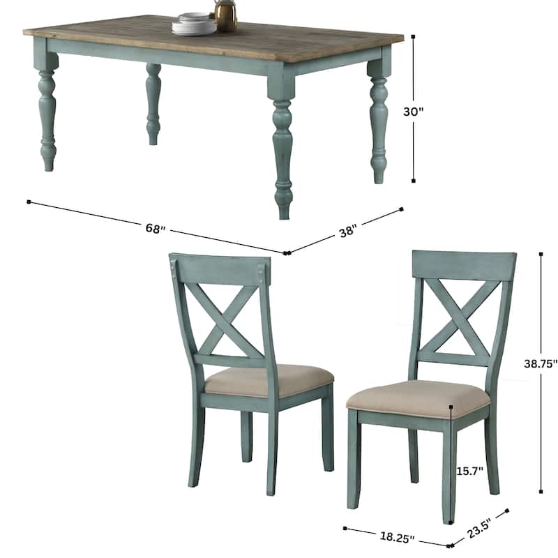 The Gray Barn Spring Mount Table with Cross Back Chairs 7-piece Dining Set