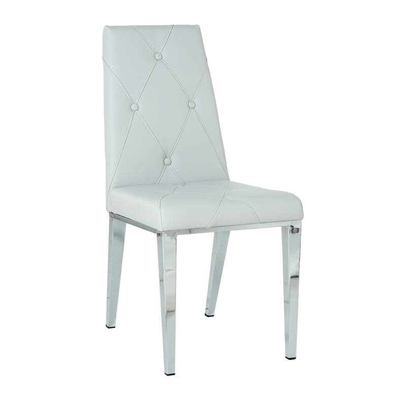 Modern Ergonomic PU 2 Piece Kitchen Dining Chair with Cushions, Soft High Back for Dining Room Kitchen Living Room Bedroom