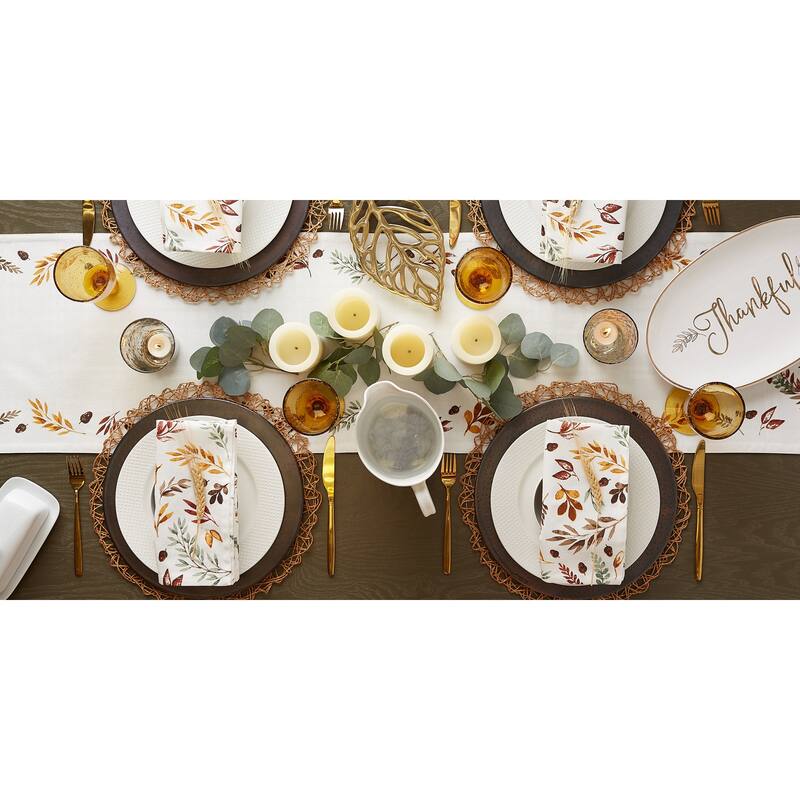 DII Thankful Autum, Fall Leaves, Napkin Set, 6 Piece