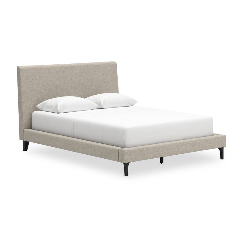 Signature Design by Ashley Cielden Soft Gray Queen Upholstered Bed with Roll Slats
