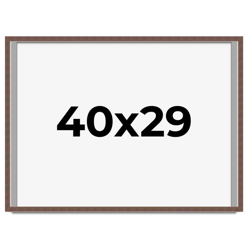 40x29 Shadow Box Frame Brown | 1.125 inches Deep Real Wood Rustic