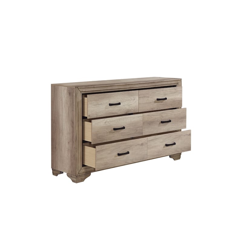 Ben 5 Piece Rustic Melamine Laminate Modern Panel Bedroom Set