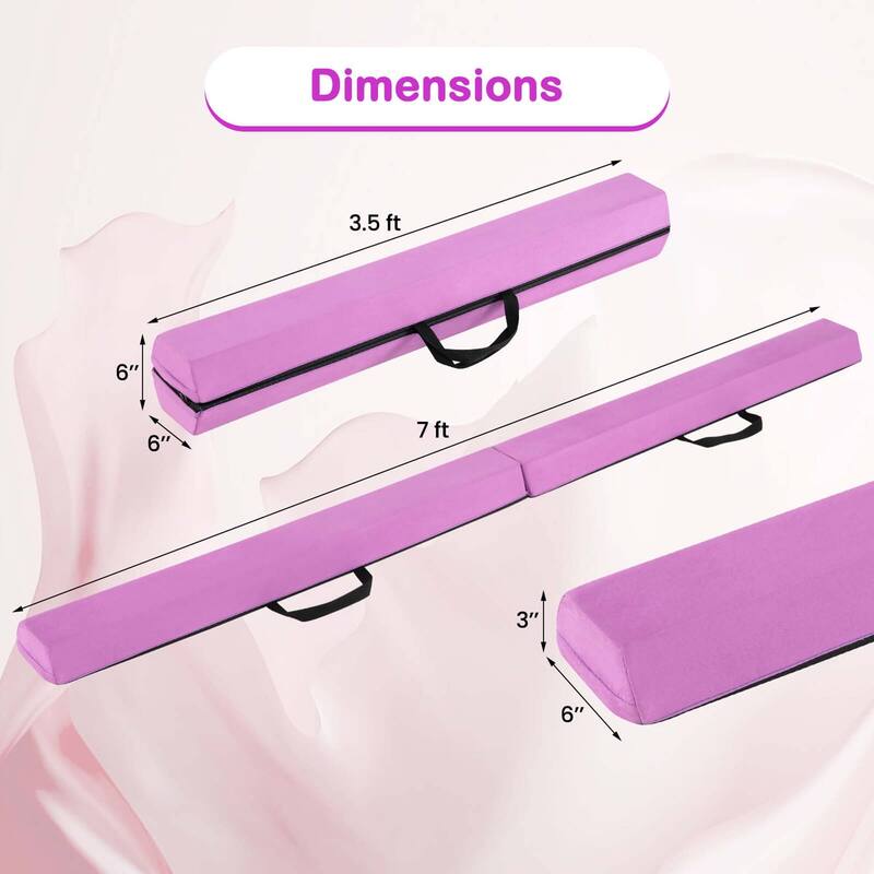 Costway 7 FT Folding Balance Beam Foam Floor Gymnastic Beam with - See Details