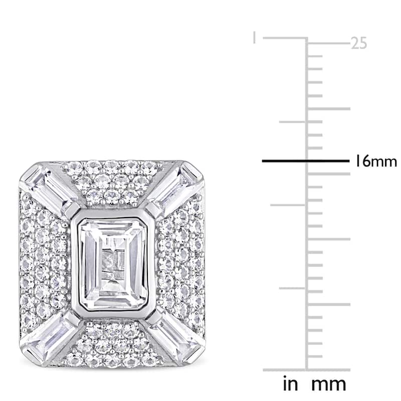 Miadora 5-3/4ct TGW Created White Sapphire Cufflinks in Sterling Silver