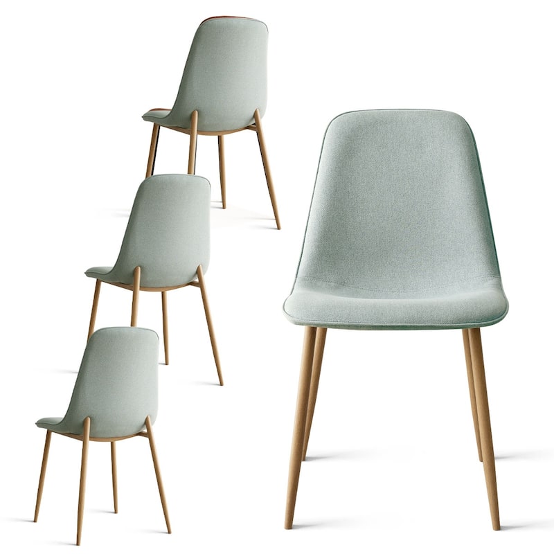 Mid-Century Solid Back Side Dining Chair (Set of 4)