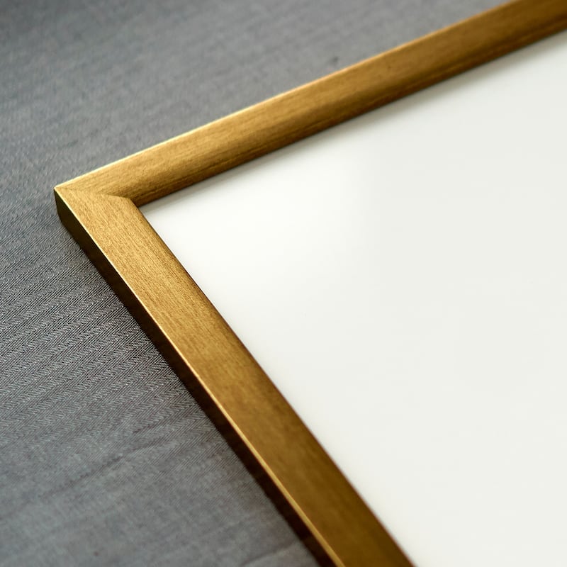 10x12 Gold Bronze Wood Picture Frame - UV Acrylic, Foam Board Backing, Hanging Hardware - Holds 10x12 Photo
