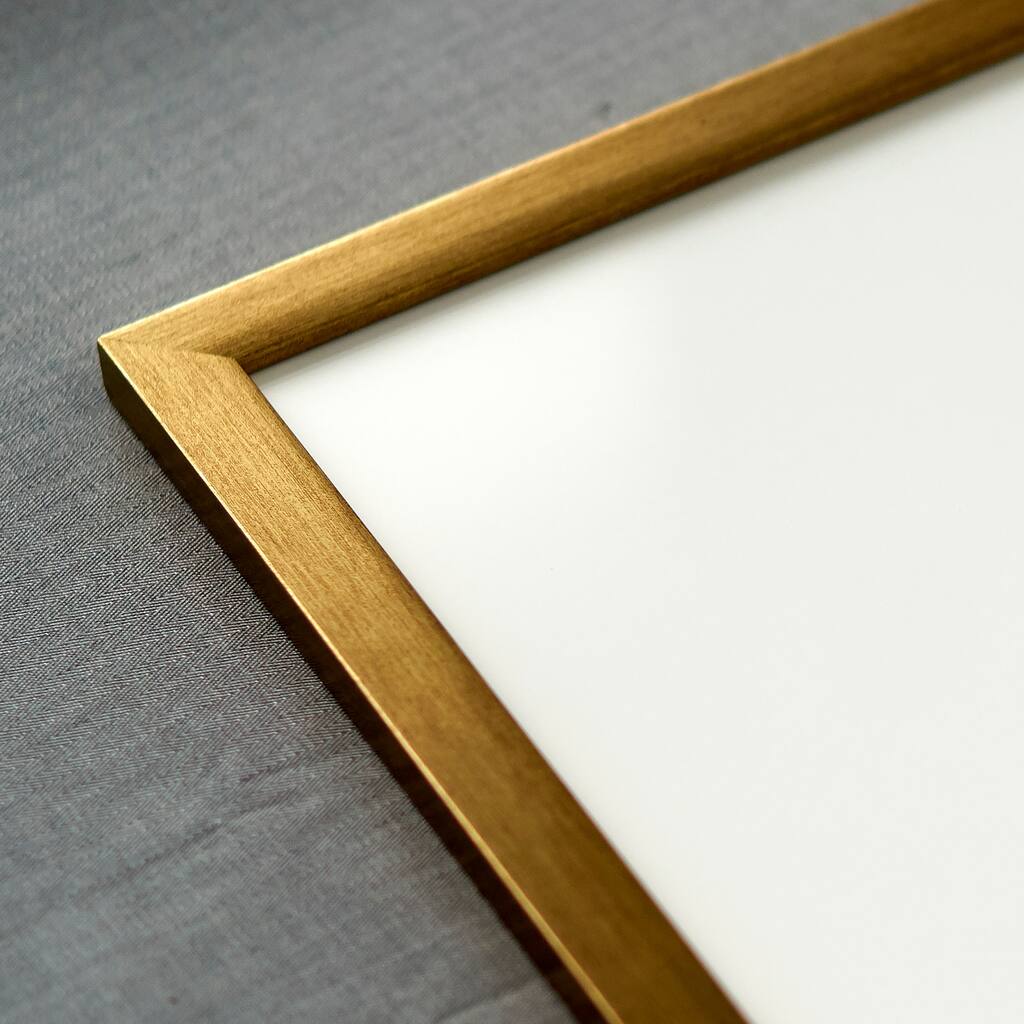 10x18 Gold Bronze Wood Picture Frame - UV Acrylic, Foam Board Backing, Hanging Hardware