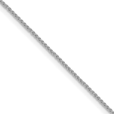 Curata 10k White Gold 0.8mm Spiga (Wheat) Chain Necklace (Lobster)