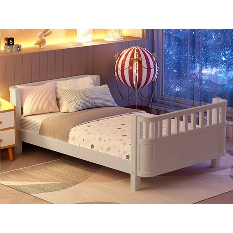 Twin Size Wood Platform Bed for Kids