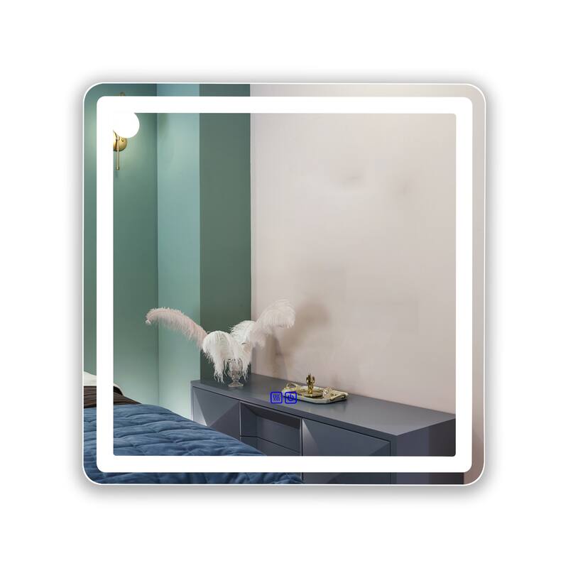 Frameless Wall Mounted LED Bathroom Mirror - Colorless