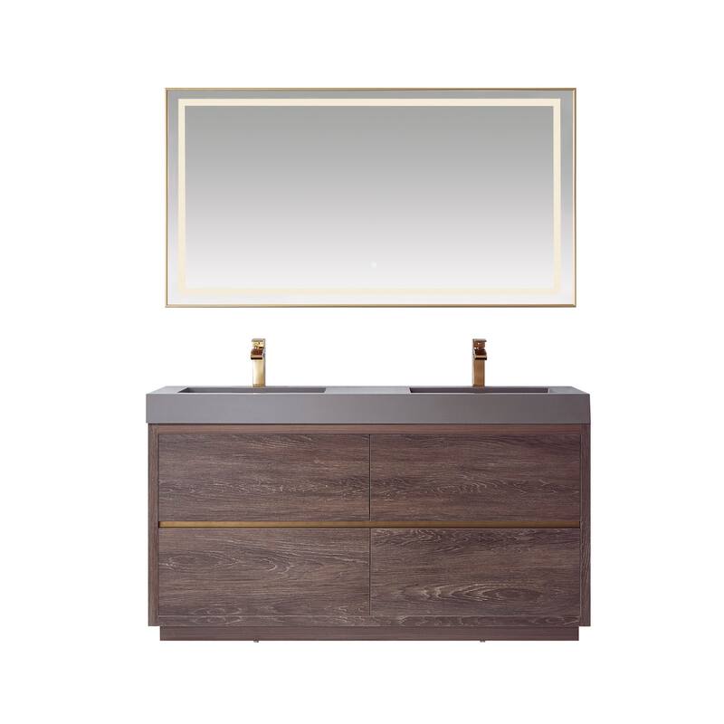 Miseno MV703060M Huesca 60" Free Standing Double Basin Vanity Set with