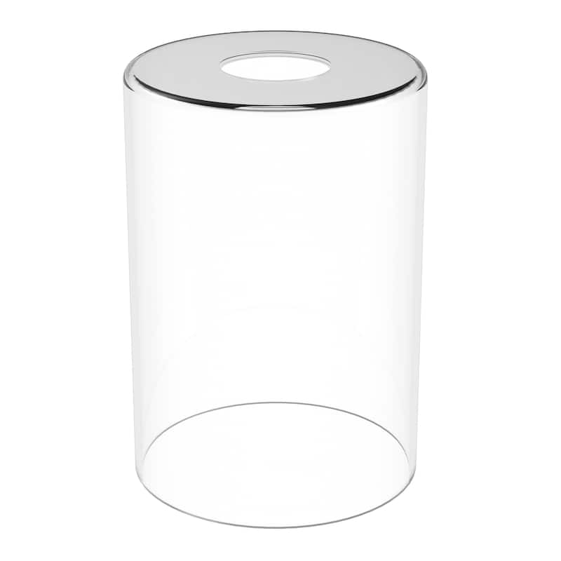 YANSUN 3-Pack Cylindrical Clear Glass Lamp Shades, 6.5in Lamp Shade for Wall Light, Ceiling Light, and Various Lighting Fixture