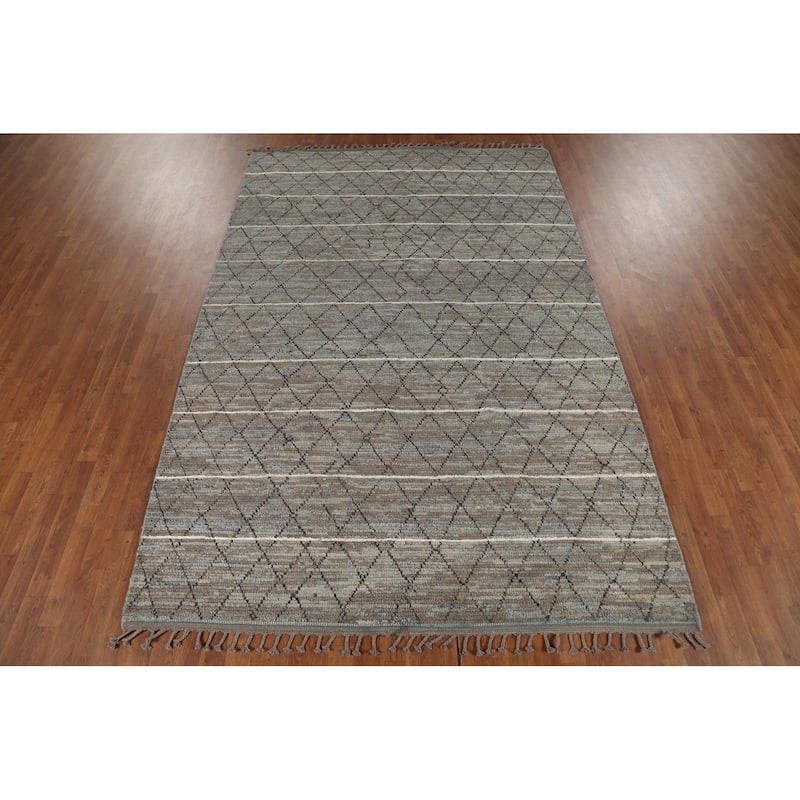 Trellis Moroccan Area Rug Handmade Wool Carpet - 6'6"x 10'0"