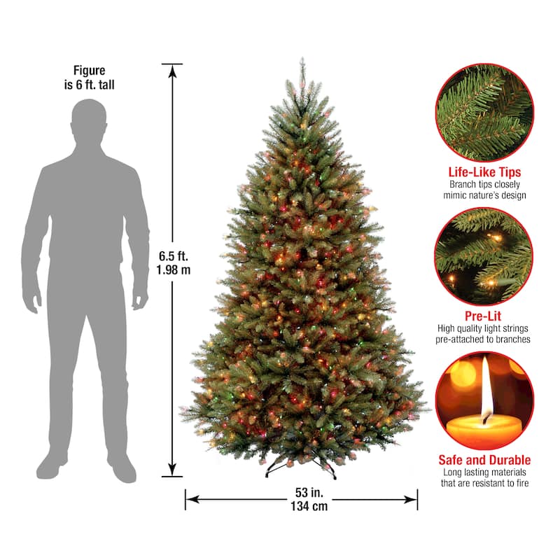 National Tree Company 6.5-foot Fir Pre-lit or Unlit Artificial Hinged Christmas Tree - 6.5 Foot