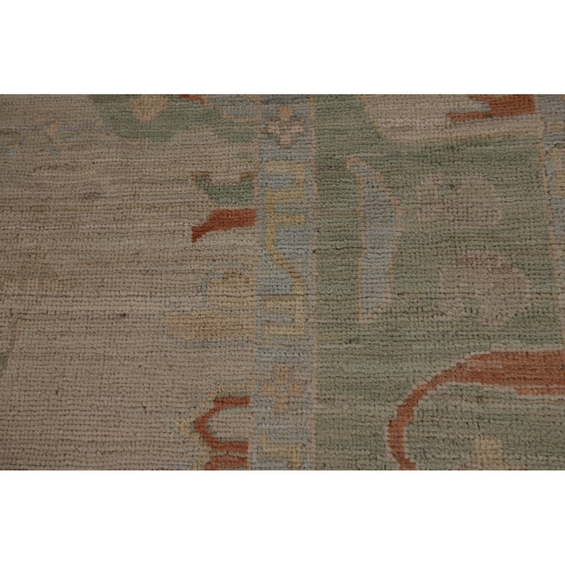 Vegetable Dye Oushak Oriental Area Rug Handmade Wool Carpet - 6'0"x 8'7"