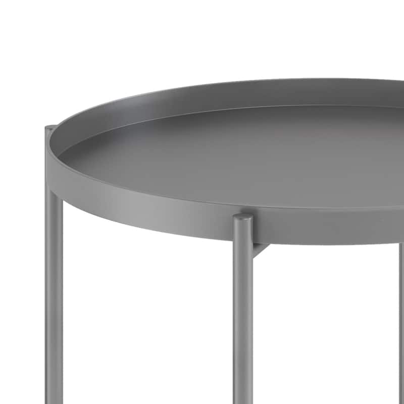WYNDENHALL Lipton Industrial 17 inch Wide Metal End Table - 16.9"w x 16.9" d x 22.2" h