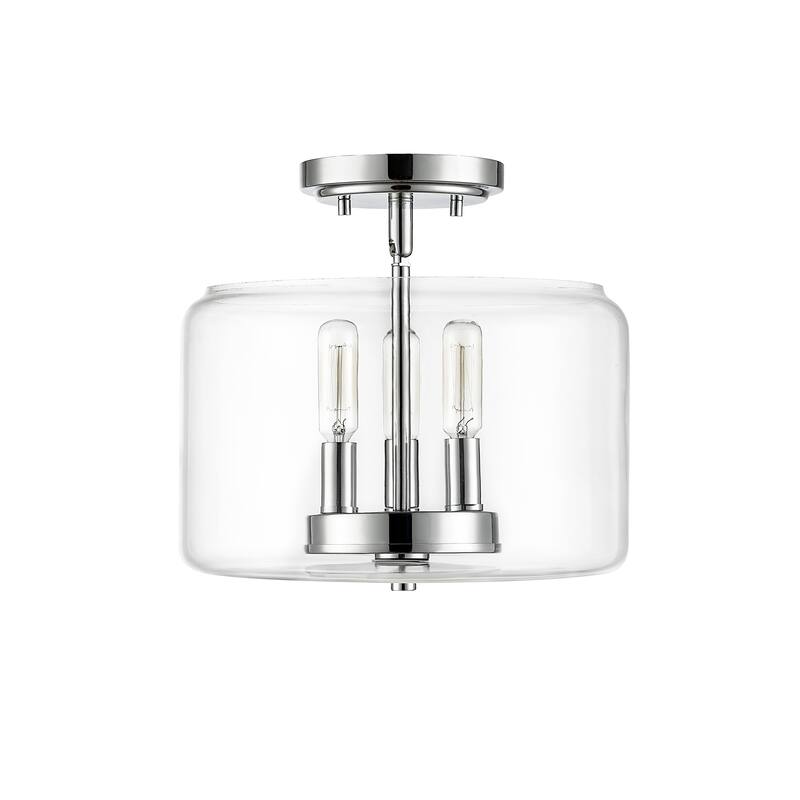 Millennium Lighting Asheville 3 Light Semi-Flush Ceiling Mount Fixture - Chrome