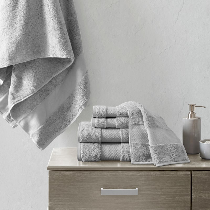 Madison Park Signature Turkish Cotton 6-piece Bath Towel Set - Grey
