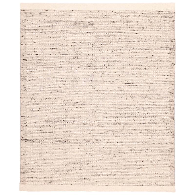 ECARPETGALLERY Hand Woven Looma Ivory Wool Rug - 7'10 x 9'10