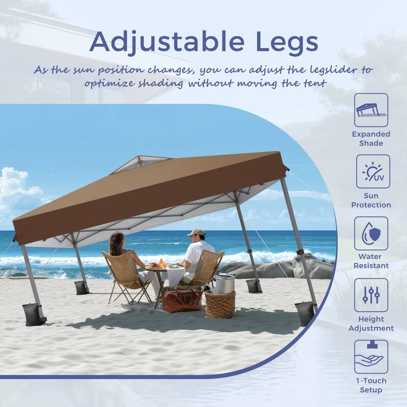 10' x 10' Pop Up Outdoor Canopy Tent Commercial Instant Reinforce Canopies with Wheel Carry Bag & Storage Pocket