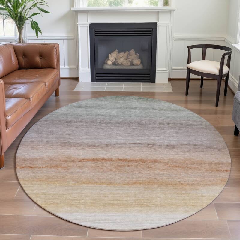 Premium Washable Super Soft Modern Ombre Mayfield Rug - Coral - 8' x 8'