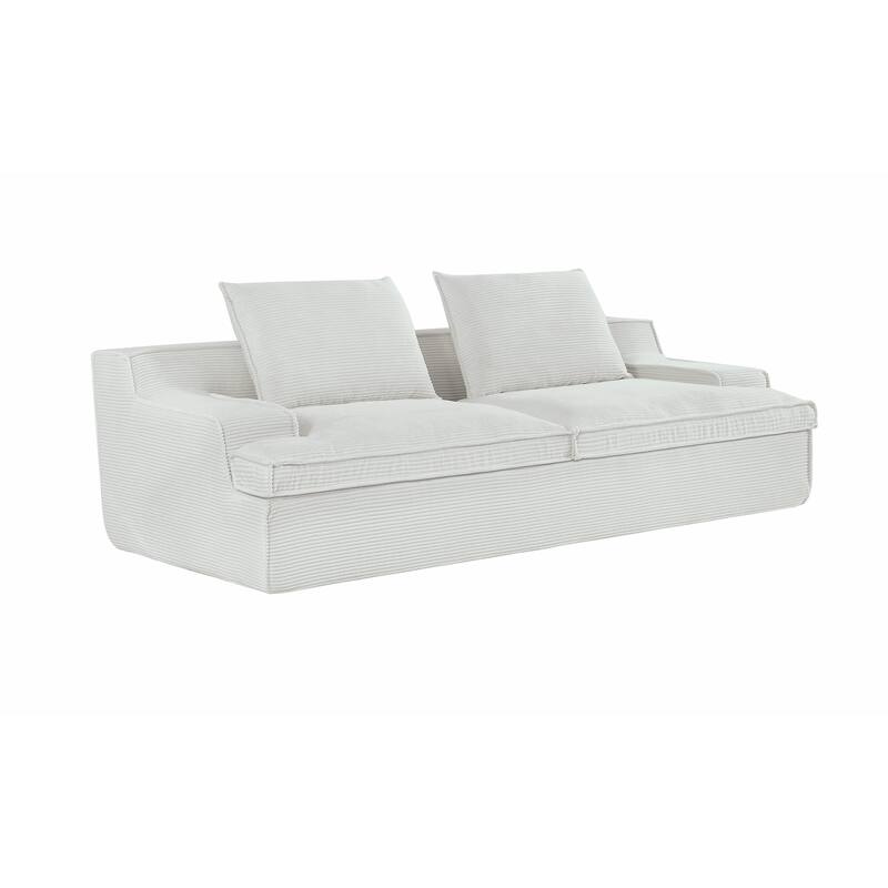 4 Seater Ergonomic Compressed Sofa Oversized Corduroy Couch