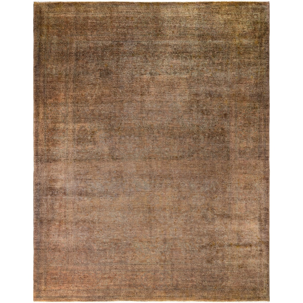 Overdyed One-of-a-Kind Hand-Knotted Area Rug - Green - 9' 1" x 11' 4"