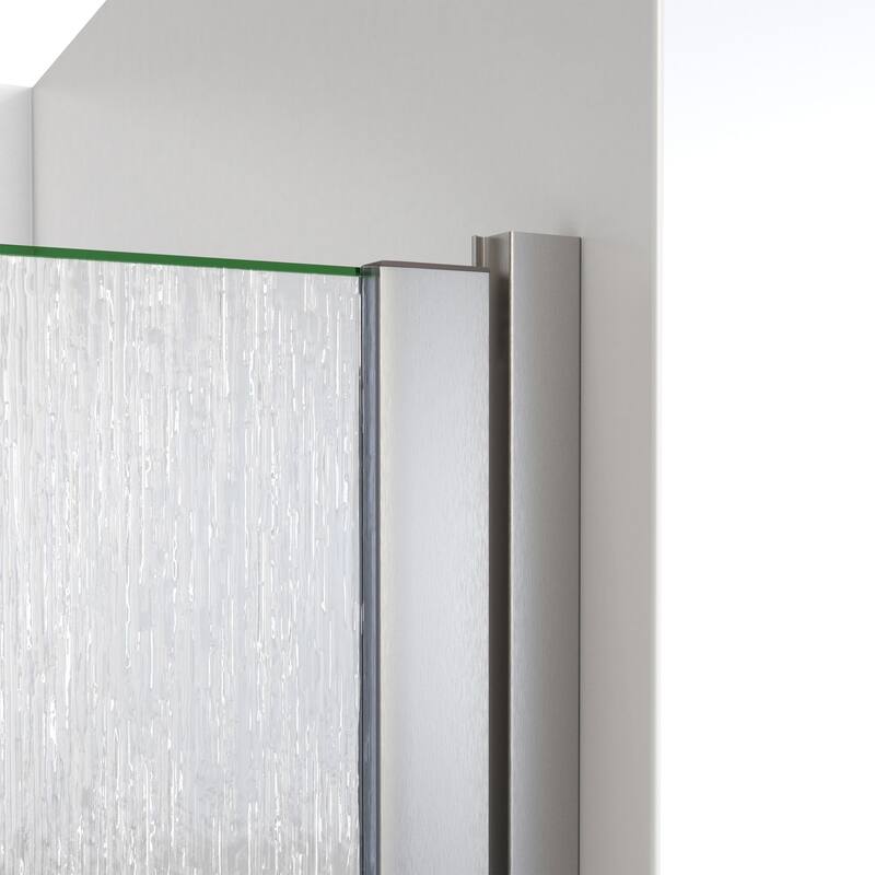 DreamLine Alliance Swing BG 30 in. W x 69 in. H Semi-Frameless Swing Shower Door in Brushed Nickel and Rain Glass