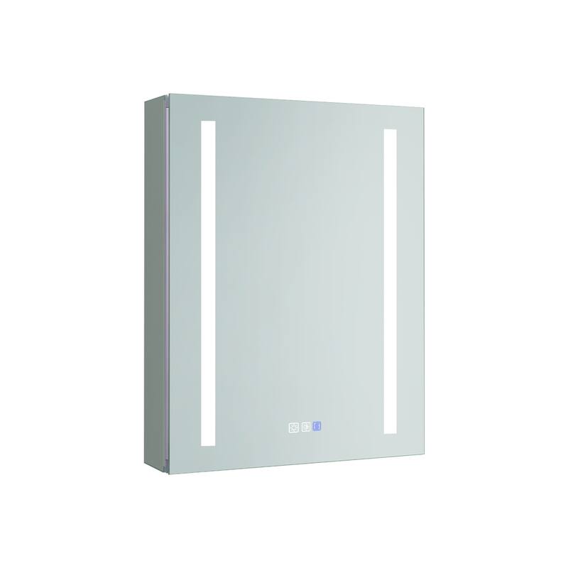 20 in. W x 26 in. H x 5 in. D Rectangular Silver Aluminum Recessed/Surface Mount Medicine Cabinet with Mirror